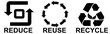set of reduce reuse recycle element concept. easy to modify