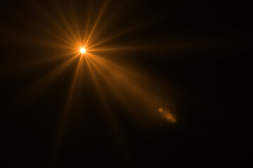 lens flare effect on black background