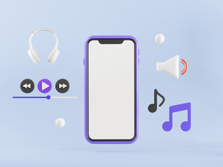 3d mobile phone pastel color with graphic