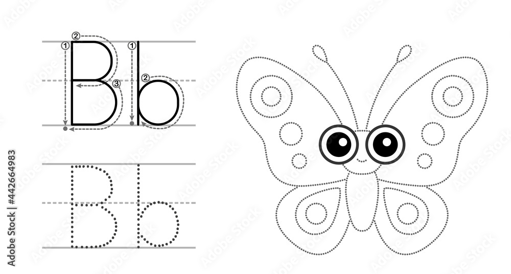 Trace the letter and picture and color it. Educational children tracing ...