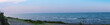 Panoramic beautiful seascape with cloud on a sunny day. panorama of the caspian sea summer vacation relax caspian sea