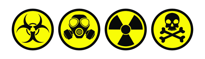 Sticker - danger warning sign vector	