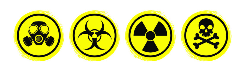 Sticker - danger warning sign vector	