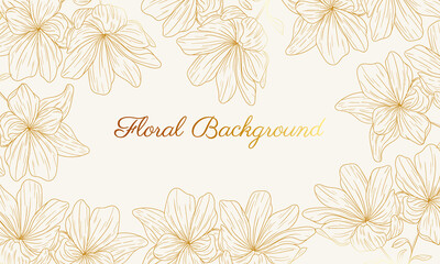 Sticker - hand drawn golden floral background