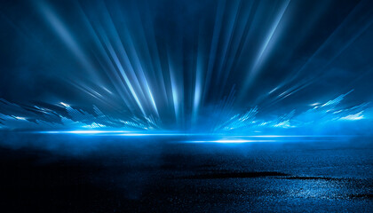 Wall Mural - abstract neon futuristic background. distortion of light rays. dark futuristic scene, smoke, smog, r