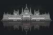 Vector sketch of Hungarian Parliament Building. Budapest, Hungary.