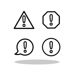 Set of warning sign icons in flat style. Danger warning symbol for your web site design, logo, app, UI Vector EPS 10.