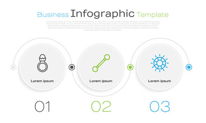 Poster - set line diamond engagement ring, piercing and . business infographic template. vector