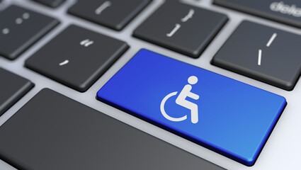 website accessibility wheelchair icon concept