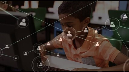 Poster - Animation of network of connections over schoolchildren using computer