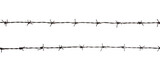 Fototapeta Miasto - black barbed wire fence. Security, isolated