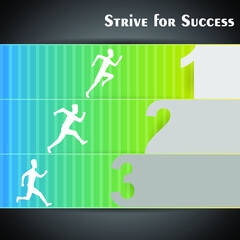 People silhouette running towards their goal. Business banner concept to be the first, best, leader in your work with striving for victory. Competition, competitive successful businessman vector illus