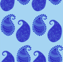 Turkish cucumber pattern in classic style. Traditional motif. Abstract retro texture. Vintage print.