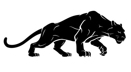 Sticker - Black Panther Predator Cat Silhouette