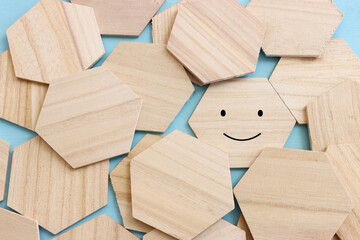 Wall Mural - cube with happy face. concept of happiness emotion and satisfaction