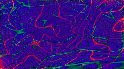Poster - Moving toxic water with colorful stains on its surface. Motion. Blue and purple hypnotic background with rippled moving liquid substance, seamless loop.