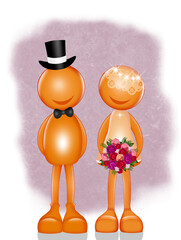 Poster - pair of stylized men getting married