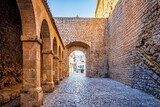 Fototapeta Uliczki - narrow street in old town, ibiza, spain