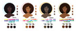 Types of appearance. Four black women appearance type - winter, spring, summer, autumn.