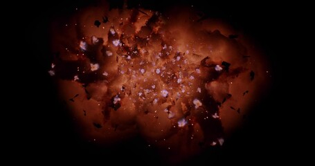 Wall Mural - fire explosions and blasts. isolated black background. luma channel is included. high quality 4k vfx