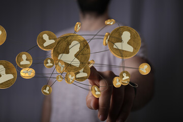 group - conference digital network and data concept