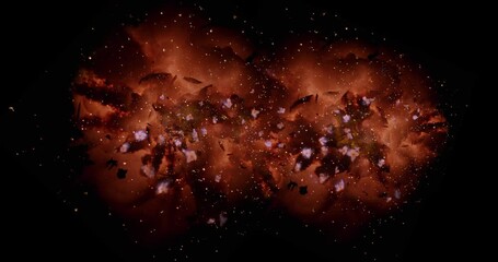 Wall Mural - close up explosion against black backdrop. luma channel is included. high quality 4k vfx element.
