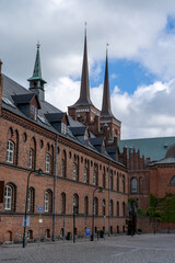 Sticker - detail view of the historic Lutheran Roskilde cathedral in the city center