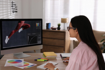 Poster - Professional retoucher working on computer in office