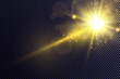 © Iskanderova.an - The bright light of the sun. Transparent sunlight. Special lens flare light effect. Front solar lens flare.
