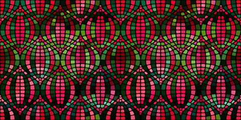 Poster - Pattern of vector mosaic in the oriental style.