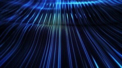 Poster - Abstract Flowing Particle Lines Data Concept Background Loop/ 4k animation of an abstract technology background of powerful speed particle lines stroke patterns and strings seamless looping