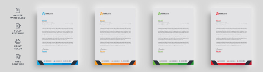 letterhead flyer corporate modern business simple creative eye-catching official minimal abstract advertising poster 1-page flyer newsletter leaflet template design with a logo