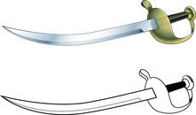 Vector Illustration Of A Cutlass Sword