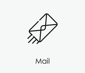 Poster - Mail vector icon. Editable stroke. Symbol in Line Art Style for Design, Presentation, Website or Apps Elements, Logo. Pixel vector graphics - Vector