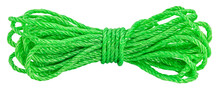 Green Rope, Skein Of Cord Isolated On White Background