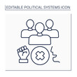 Authoritarian regime line icon. Government form. Control by one person or group of people. Authoritarianism.Political system concept.Isolated vector illustration.Editable stroke