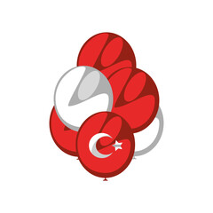 Sticker - turkey flag in balloons