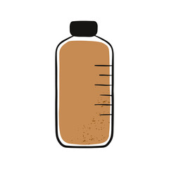 Hand drawn cafe element ready to drink cold brew coffee liter in plastic bottle vector illustration