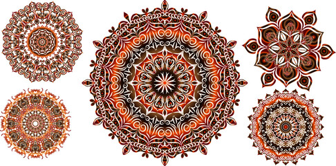 Poster -  Elegant abstract scarf pattern design with ethnic and floral ornament. Hijab motif design 