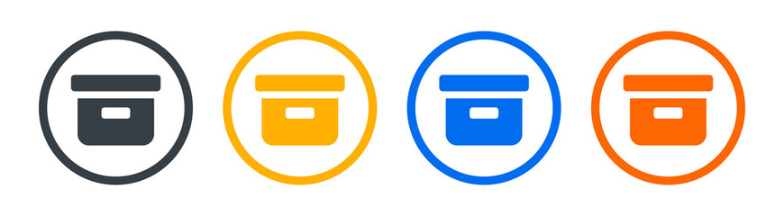 Aufkleber - Archive icons set. Cardboard box symbol isolated on white background.