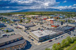 Aerial View of Downtown Palmer, Alaska during Summer