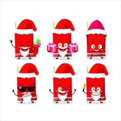 Wall Mural - Santa Claus emoticons with white chocolate bar cartoon character. Vector illustration