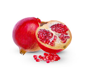 pomegranate fruit isolated on white background.