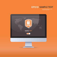 Poster - virtual private network cyber web security and privacy concept secure vpn online connection
