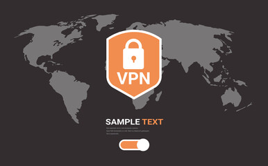 Poster - virtual private network web security privacy concept secure vpn connection personal data protection