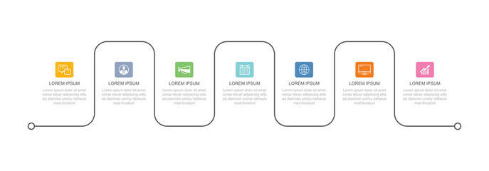 7 data infographics tab thin line index template. vector illustration abstract background. can be us