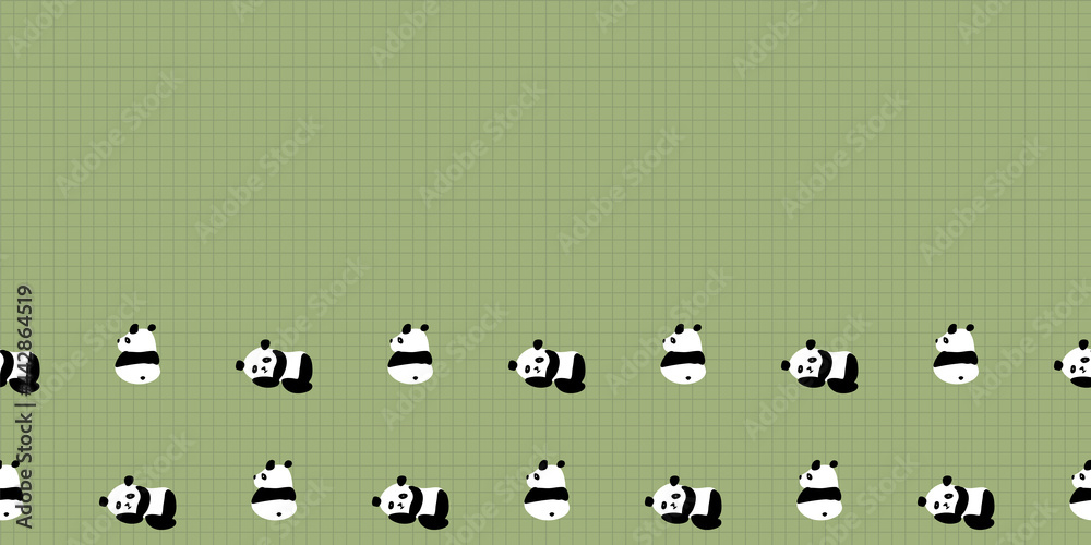 Panda Square Design Panda Squares Frame Border Seamless Pattern Stock Vector | Adobe Stock