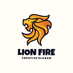 Wall Mural - Lion Fire Modern Abstract Logo Template