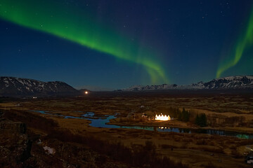 Wall Mural - northern light (aurora), icelnad