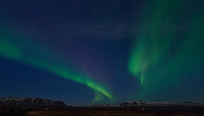 Wall Mural - northern light (aurora), icelnad